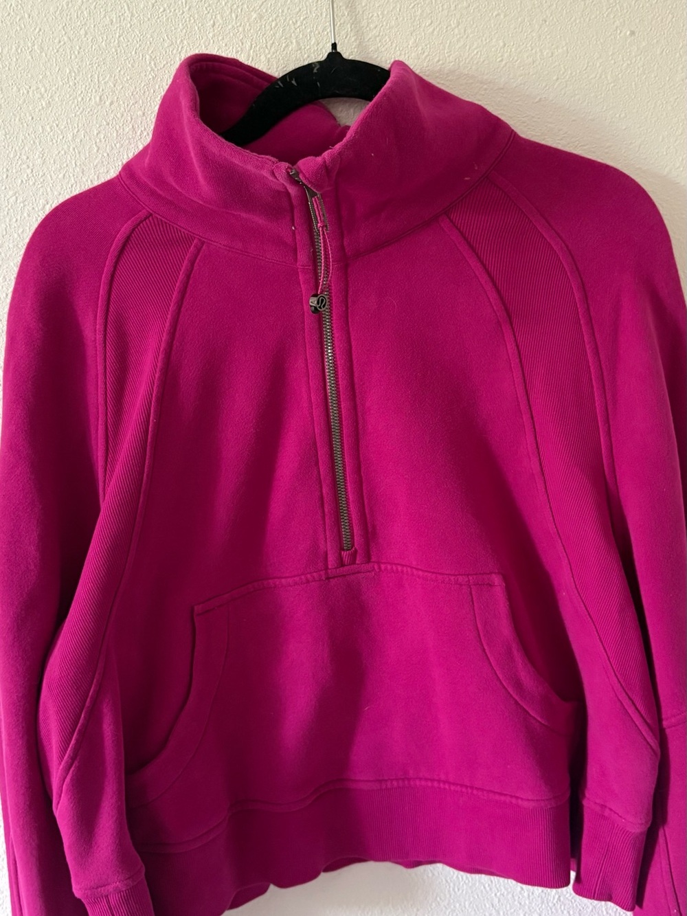 Lululemon Scuba Oversized Half Zip Funnel Neck in Ripened Rasberry